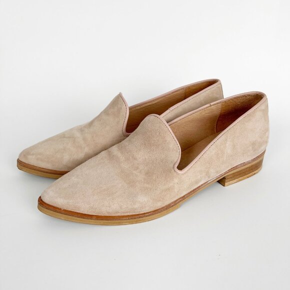 Elegant Beige Suede Loafers for Women - Picture 1 of 7
